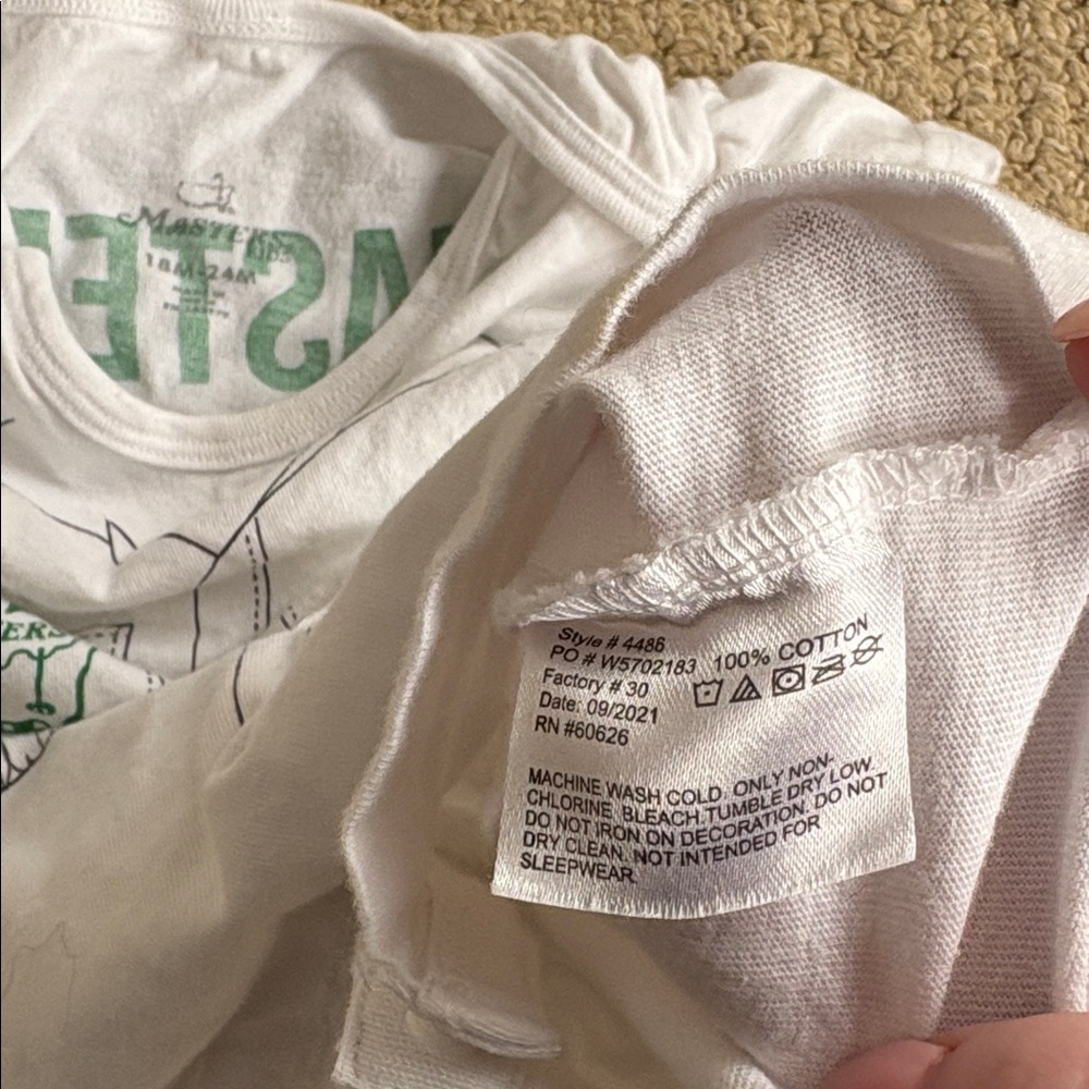 Masters White and Green Kids One-Piece Romper - Picture 4 of 5